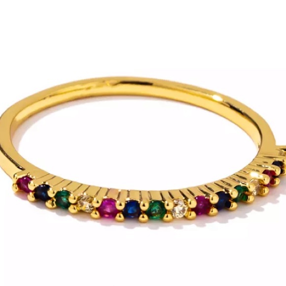 💚18K gold plated rainbow 🌈 ring - Picture 3 of 4